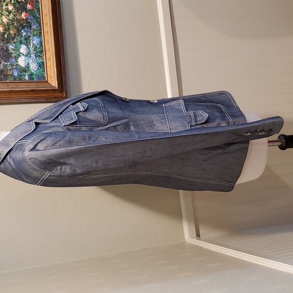 Michael Kors Collection "denim" shantung silk blazer - Picture 4 of 15